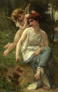 Guillaume Seignac Cupid Adoring A Young Maiden oil painting on canvas